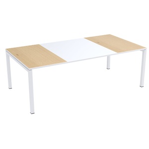 Paperflow, Konferenztisch easyDesk®, Paperflow Konferenztisch easyDesk®, HxBxT 750 x 2200 x 1140 mm, weiß/Buche-Dekor