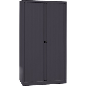 Bisley, BISLEY Euro-Rollladenschrank Breite 1000 mm, 4 Fachböden schwarz, BISLEY Rollladenschrank, 5 OH, Breite 1.000 mm, schwarz