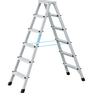 Zarges, ZARGES Profi-Stufenleiter, eloxiert beidseitig begehbar 2 x 6 Stufen, ZARGES Profi-Stufenleiter, eloxiert, beidseitig begehbar, 2 x 6 Stufen