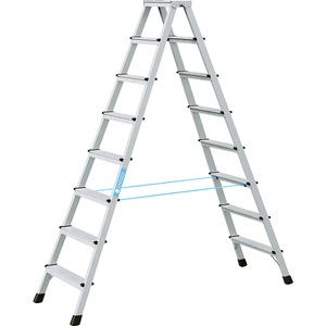 Zarges, ZARGES Profi-Stufenleiter, eloxiert beidseitig begehbar 2 x 8 Stufen, ZARGES Profi-Stufenleiter, eloxiert, beidseitig begehbar, 2 x 8 Stufen