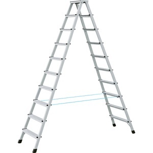 Zarges, ZARGES Profi-Stufenleiter, eloxiert beidseitig begehbar 2 x 10 Stufen, ZARGES Profi-Stufenleiter, eloxiert, beidseitig begehbar, 2 x 10 Stufen