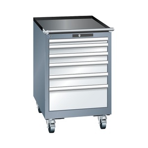 Lista, Lista Schubladenschrank, Breite 564 mm, fahrbar 6 Schubladen, HxT 890 x 572 mm grau metallic / lichtgrau, LISTA Schubladenschrank, Breite 564 mm, fahrbar, 6 Schubladen, HxT 890 x 572 mm, grau metallic / lichtgrau