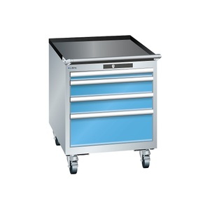 Lista, Lista Schubladenschrank, Breite 564 mm, fahrbar 4 Schubladen, HxT 723 x 725 mm lichtgrau / lichtblau, LISTA Schubladenschrank, Breite 564 mm, fahrbar, 4 Schubladen, HxT 723 x 725 mm, lichtgrau / lichtblau