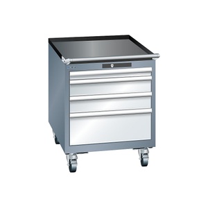 Lista, Lista Schubladenschrank, Breite 564 mm, fahrbar 4 Schubladen, HxT 723 x 725 mm grau metallic / lichtgrau, LISTA Schubladenschrank, Breite 564 mm, fahrbar, 4 Schubladen, HxT 723 x 725 mm, grau metallic / lichtgrau