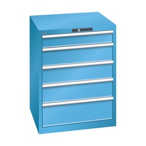 Lista, Lista Schubladenschrank, 5 Schubladen BxTxH 717 x 725 x 850 mm lichtblau, Schubladentraglast 75 kg, LISTA Schubladenschrank, 5 Schubladen, BxTxH 717 x 725 x 850 mm, lichtblau, Schubladentraglast 75 kg