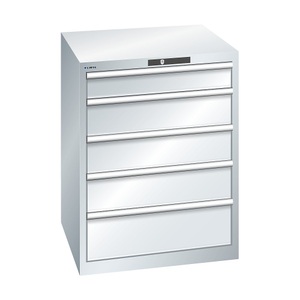 Lista, Lista Schubladenschrank, 5 Schubladen BxTxH 717 x 725 x 850 mm lichtgrau, Schubladentraglast 75 kg, LISTA Schubladenschrank, 5 Schubladen, BxTxH 717 x 725 x 850 mm, lichtgrau, Schubladentraglast 75 kg