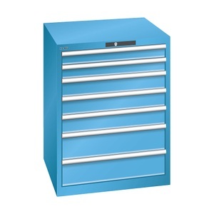 Lista, Lista Schubladenschrank, 7 Schubladen BxTxH 717 x 725 x 850 mm, Tragkraft 200 kg lichtblau, LISTA Schubladenschrank, 7 Schubladen, BxTxH 717 x 725 x 850 mm, Tragkraft 200 kg, lichtblau