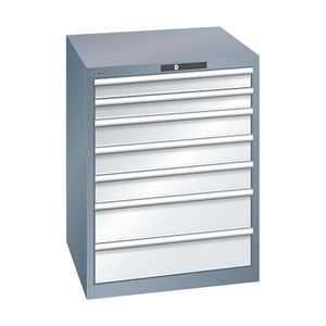 Lista, Lista Schubladenschrank, 7 Schubladen BxTxH 717 x 725 x 850 mm, Tragkraft 200 kg grau metallic / lichtgrau, LISTA Schubladenschrank, 7 Schubladen, BxTxH 717 x 725 x 850 mm, Tragkraft 200 kg, grau metallic / lichtgrau