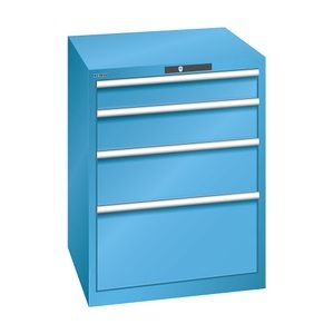 Lista, Lista Schubladenschrank, 4 Schubladen BxTxH 717 x 725 x 850 mm lichtblau, Schubladentragkraft 75 kg, LISTA Schubladenschrank, 4 Schubladen, BxTxH 717 x 725 x 850 mm, lichtblau, Schubladentragkraft 75 kg