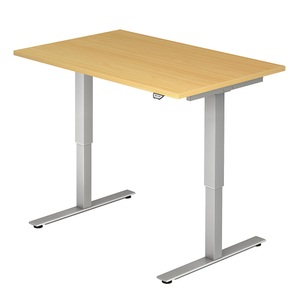 undefined, UPLINER - Schreibtisch, elektrisch höhenverstellbar BxT 1200 x 800 mm Dekor Buche, BASIC Schreibtisch, elektrisch höhenverstellbar, BxT 1.200 x 800 mm, Buche