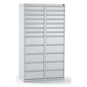 QUIPO, QUIPO Schubladenschrank, Stahl HxBxT 1800 x 1000 x 500 mm, 24 Schubladen Schubladen lichtgrau, eurokraft basic Schubladenschrank, Stahl, HxBxT 1800 x 1000 x 500 mm, 24 Schubladen, Schubladen lichtgrau