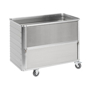 undefined, Alu-Kastenwagen, absenkbare Seitenwand ohne Deckel Volumen 650 l, Alu-Kastenwagen mit halb absenkbarer Wand, 650 Liter