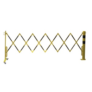 undefined, Sperrpfosten mit Scherengitter Vierkantrohr 70 x 70 mm, zum Aufdübeln gelb / schwarz, Länge max. 3600 mm, CrashStop Sperrpfosten mit Scherengitter, Vierkantrohr 70 x 70 mm, zum Aufdübeln, gelb / schwarz, Länge max. 3600 mm