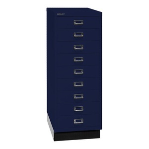 Bisley, MultiDrawer™ 39er Serie, BISLEY MultiDrawer? 39er Serie, mit Sockel, DIN A3, 9 Schubladen, oxfordblau, schwarz