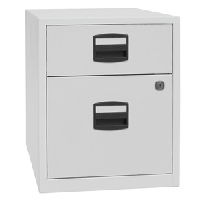Bisley, BISLEY Mobiler Beistellschrank PFA 1 Schublade, 1 Hängeregistratur lichtgrau, BISLEY Schubladenschrank mit Materialschub + Hängeregistratur, lichtgrau