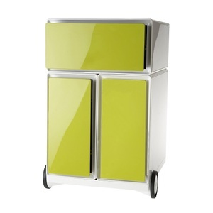 Paperflow, PAPERFLOW Rollcontainer aus Kunststoff 1 Schublade, 2 Hängeregistraturschübe weiß / grün, Paperflow Rollcontainer easyBox®, 1 Schublade, 2 Hängeregistraturschübe, weiß / grün
