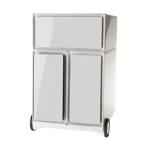 Paperflow, PAPERFLOW Rollcontainer aus Kunststoff 1 Schublade, 2 Hängeregistraturschübe weiß / weiß, Paperflow Rollcontainer easyBox®, 1 Schublade, 2 Hängeregistraturschübe, weiß / weiß