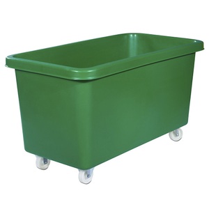 undefined, Rechteckbehälter aus Polyethylen, fahrbar Inhalt 450 l grün, ab 5 Stk, BASIC Rollbehälter, BxT 1308 x 699 mm, grün