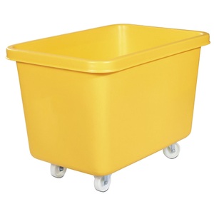 undefined, Rechteckbehälter aus Polyethylen, fahrbar Inhalt 227 l gelb, BASIC Rollbehälter, BxT 902 x 660 mm, gelb