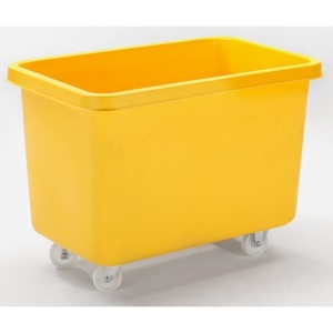 undefined, Rechteckbehälter aus Polyethylen, fahrbar Inhalt 340 l gelb, BASIC Rollbehälter, BxT 991 x 686 mm, gelb