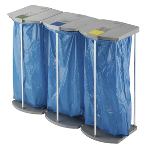 Hailo, Hailo Müllsackständer-Set ProfiLine WS mit 250 blauen Wertstoffsäcken Gestell 3 x 120 l, HxBxT 1000 x 1330 x 450 mm stationär, Hailo Müllsackständer mit 250 blauen Wertstoffsäcken, ProfiLine MSS XXXL, 3 x 120 l, HxBxT 1000 x 1330 x 450 mm, stationär