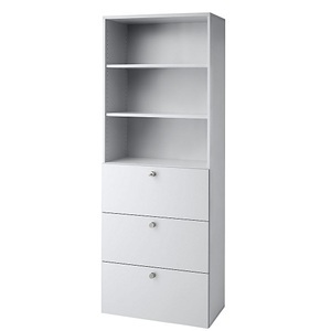 office akktiv, office akktiv ANNY - Kombi-Schrank 2 Fachböden, 3 Hängeregistraturschübe lichtgrau / lichtgrau, 