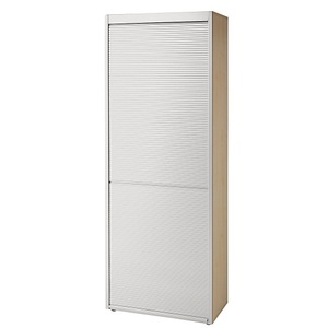 office akktiv, office akktiv ANNY - Rollladenschrank 5 Fachböden Ahorn-Dekor / alusilber, 
