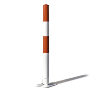 undefined, Absperrpfosten aus Stahlrohr, flexibel Ø 76 mm, zum Einbetonieren rot / weiß, Absperrpfosten aus Stahlrohr, flexibel, Ø 76 mm, zum Einbetonieren, rot / weiß