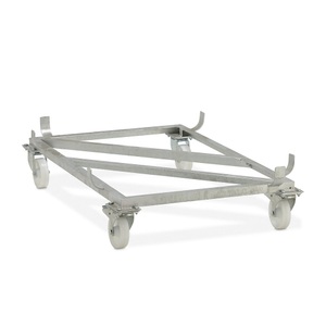 CEMO, CEMO Fahrgestell für GfK-Rechteckbehälter Polyamid-Rollen, weiß für LxB 1620 x 1190 mm, Rad-Ø 150 mm, CEMO Fahrgestell für Rechteckbehälter aus GFK, 1.100 Liter, Höhe 810 mm