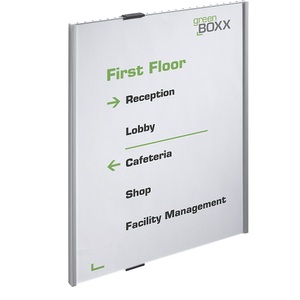Durable, DURABLE Infotafel in Rippenoptik mit Acrylplatte DIN A3, BxH 297 x 420 mm, VE 1 Stk, DURABLE Türschild, Rippenoptik mit Acrylplatte, mit Kartoneinlage, BxH 297 x 420 mm, VE 1 Stk