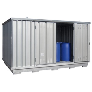 undefined, Gefahrstoff-Lagercontainer für gewässergefährdende Medien Außen-HxBxT 2400 x 4075 x 2875 mm verzinkt, LaCont Gefahrstoff-Lagercontainer für gewässergefährdende Medien, Außen-HxBxT 2400 x 4075 x 2875 mm, verzinkt