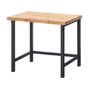 EUROKRAFT, EUROKRAFT Werkbank, höhenverstellbar, mit Buchemassivplatte ohne Unterbau Breite 1250 mm, Gestell anthrazit-metallic, eurokraft pro Höhenverstellbare Werkbank, Gestellbauweise, ohne Unterbau, Breite 1250 mm, Gestell anthrazit-metallic