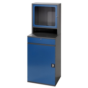 RAU, RAU Computer-Arbeitsstation Monitorgehäuse, 1 Ausziehboden, 2 Schubladen Breite 650 mm, anthrazit / enzianblau, RAU Computer-Arbeitsstation, Monitorgehäuse, 1 Ausziehboden, 2 Schubladen, Breite 650 mm, anthrazit / enzianblau