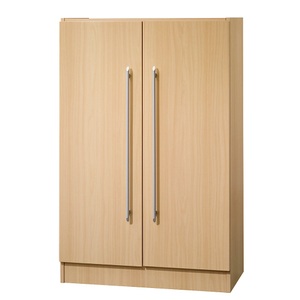 undefined, Aktenschrank Höhe 1270 mm, 2 Fachböden Dekor Buche, Flügeltürenschrank 3 OH, B 800 x T 420 x H 1270 mm, Buche-Dekor