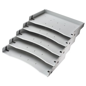 undefined, Schrägablagen-Set 5 Stück für DIN A4 lichtgrau, Hammerbacher Schrägablagen Lichtgrau 327 x 212 x 33 mm