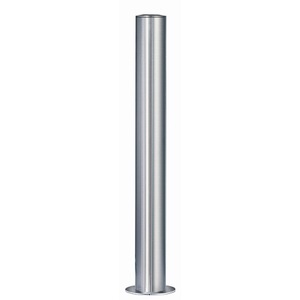 undefined, Edelstahl-Sperrpfosten, Edelstahl-Sperrpfosten, mit Flachkopf, Bodenplatte zum Aufdübeln, Ø 102 mm