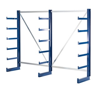 EUROKRAFT, EUROKRAFT Kragarmregal mit identischer Kragarm-Länge Regallänge 2700 mm einseitig, enzianblau, eurokraft pro Kragarmregal mit identischer Kragarm-Länge, Regallänge 2700 mm, einseitig, enzianblau