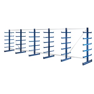 EUROKRAFT, EUROKRAFT Kragarmregal mit identischer Kragarm-Länge Regallänge 6750 mm zweiseitig, enzianblau, eurokraft pro Kragarmregal mit identischer Kragarm-Länge, Regallänge 6750 mm, zweiseitig, enzianblau