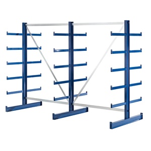 EUROKRAFT, EUROKRAFT Kragarmregal mit identischer Kragarm-Länge Regallänge 2700 mm zweiseitig, enzianblau, eurokraft pro Kragarmregal mit identischer Kragarm-Länge, Regallänge 2700 mm, zweiseitig, enzianblau