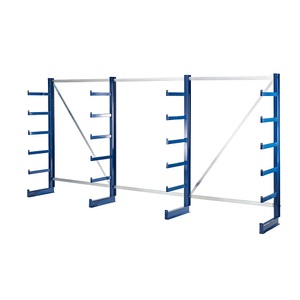 EUROKRAFT, EUROKRAFT Kragarmregal mit identischer Kragarm-Länge Regallänge 4050 mm einseitig, enzianblau, eurokraft pro Kragarmregal mit identischer Kragarm-Länge, Regallänge 4050 mm, einseitig, enzianblau