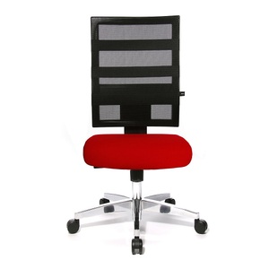Topstar, Topstar Bürodrehstuhl X-PANDER Netzrückenlehne mit elastischen Gummibändern schwarz / rot, Topstar® Bürodrehstuhl X-Pander, Netzrücken, Fitness-Funktion, rot