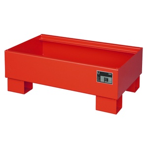 undefined, Stahl-Auffangwanne für 60-l-Fass LxBxH 800 x 500 x 290 mm lackiert rot RAL 3000, ohne Gitterrost, Auffangwanne für Kleingebinde, aus Stahl, Auffangvolumen 65 l, feuerrot