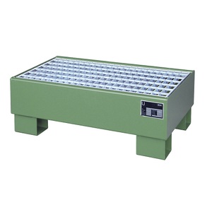undefined, Stahl-Auffangwanne für 60-l-Fass LxBxH 800 x 500 x 290 mm lackiert grün RAL 6011, mit Gitterrost, eurokraft pro Stahl-Auffangwanne, LxBxH 800 x 500 x 290 mm, lackiert grün RAL 6011, mit Gitterrost