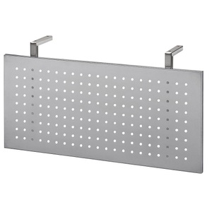 undefined, Sichtblende Lochblech weißaluminium für 800 mm breite Tische, Sichtblende für Schreibtische, Metall, gelocht, silberfarben einbrennlackiert, B 800 mm
