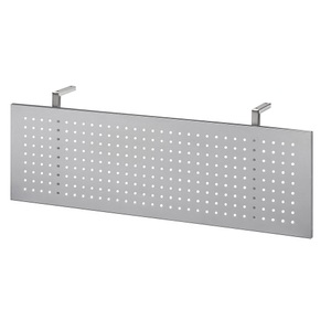 undefined, Sichtblende Lochblech weißaluminium für 1200 mm breite Tische, Sichtblende für Schreibtische, Metall, gelocht, silberfarben einbrennlackiert, B 1200 mm
