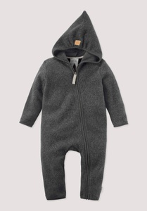 hessnatur, hessnatur Baby Fleece Overall aus Bio-Baumwolle - grau Grösse98