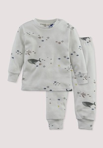 hessnatur, hessnatur Baby Pyjama aus Bio-Baumwolle - grau Grösse74/80