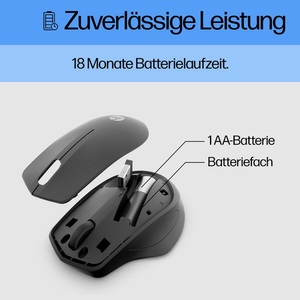 HP INC., "HP Silent 280M - Maus - kabellos - kabelloser Empfänger (USB) - Jet Black - für OMEN by HP 15; HP 14; ENVY 13, 15; ENVY x360; Pavilion x360"