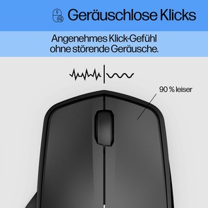 HP INC., "HP Silent 280M - Maus - kabellos - kabelloser Empfänger (USB) - Jet Black - für OMEN by HP 15; HP 14; ENVY 13, 15; ENVY x360; Pavilion x360"