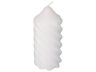 LIVIQUE, Kerze Natural, Spirale Weiss H: 15 cm